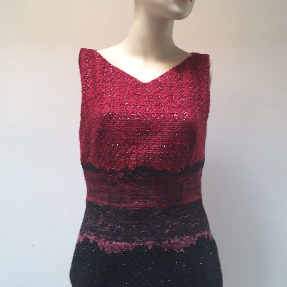 Host pick!🥰Like New❤️Talbot Runhof “Roxie” Tweed/Lace Dress 4 - Picture 4 of 8